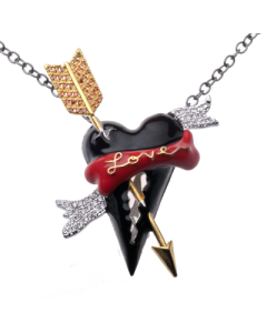 JCB Pin Black Love Heart