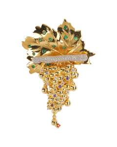 JCB Jewelry Pin Golden Grapes